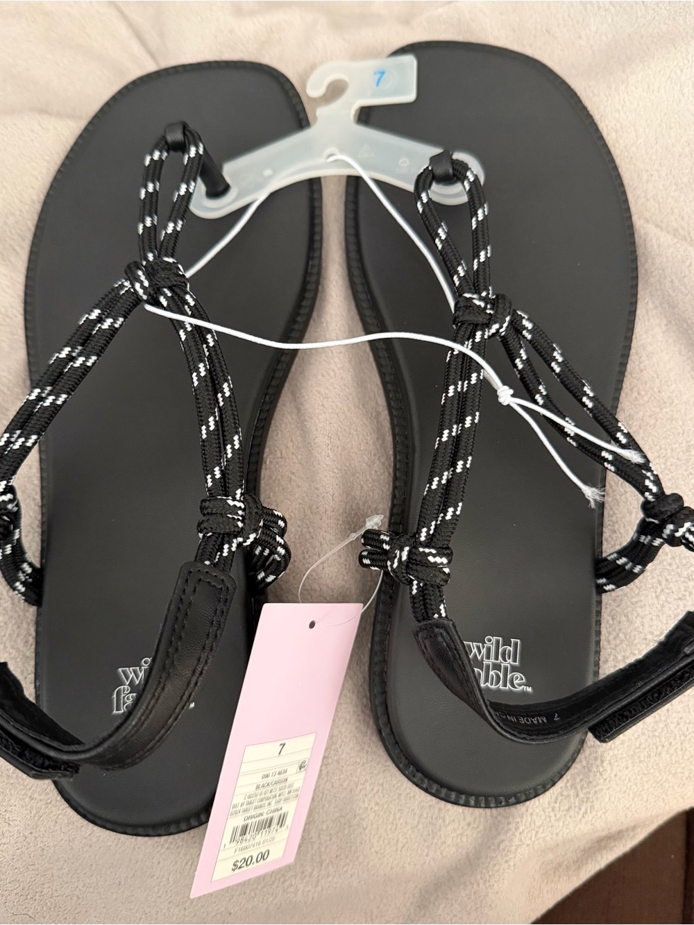 Wild Fable Black Rope-Style Women's Sandals Size 7 NWT